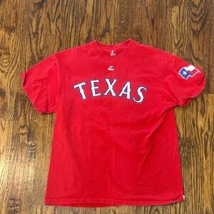 Red Texas Rangers Graphic T-Shirt. Large